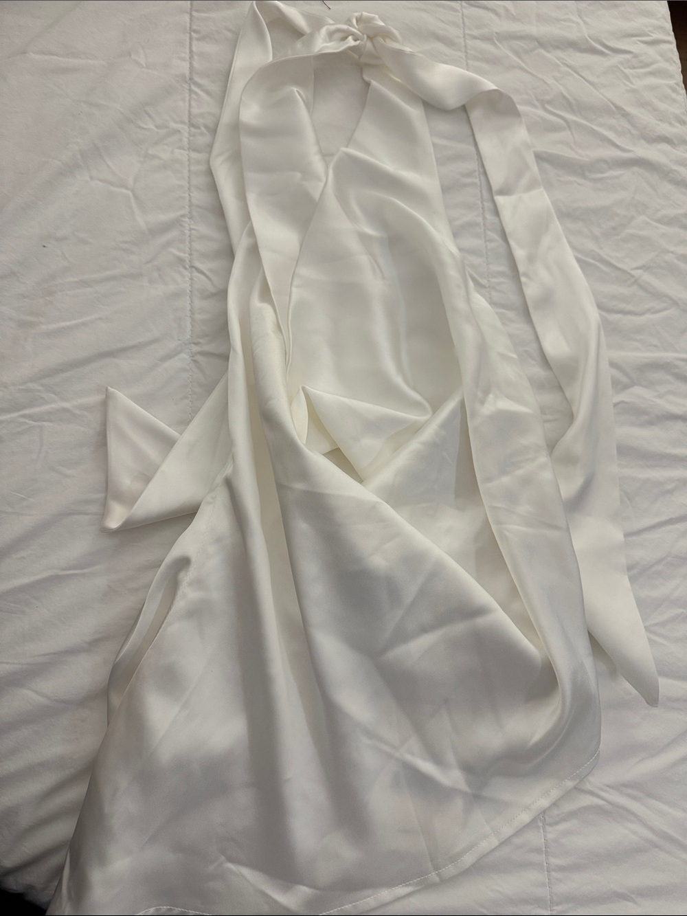 Peppermayo Women’s Satin Halter Scarf Top in Ivory - Picture 3 of 3